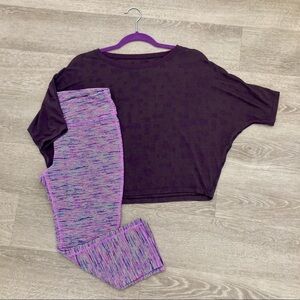 NORDSTROM Ideology Space Dyed Striped Fitness Crop Leggings M TAG MISSING